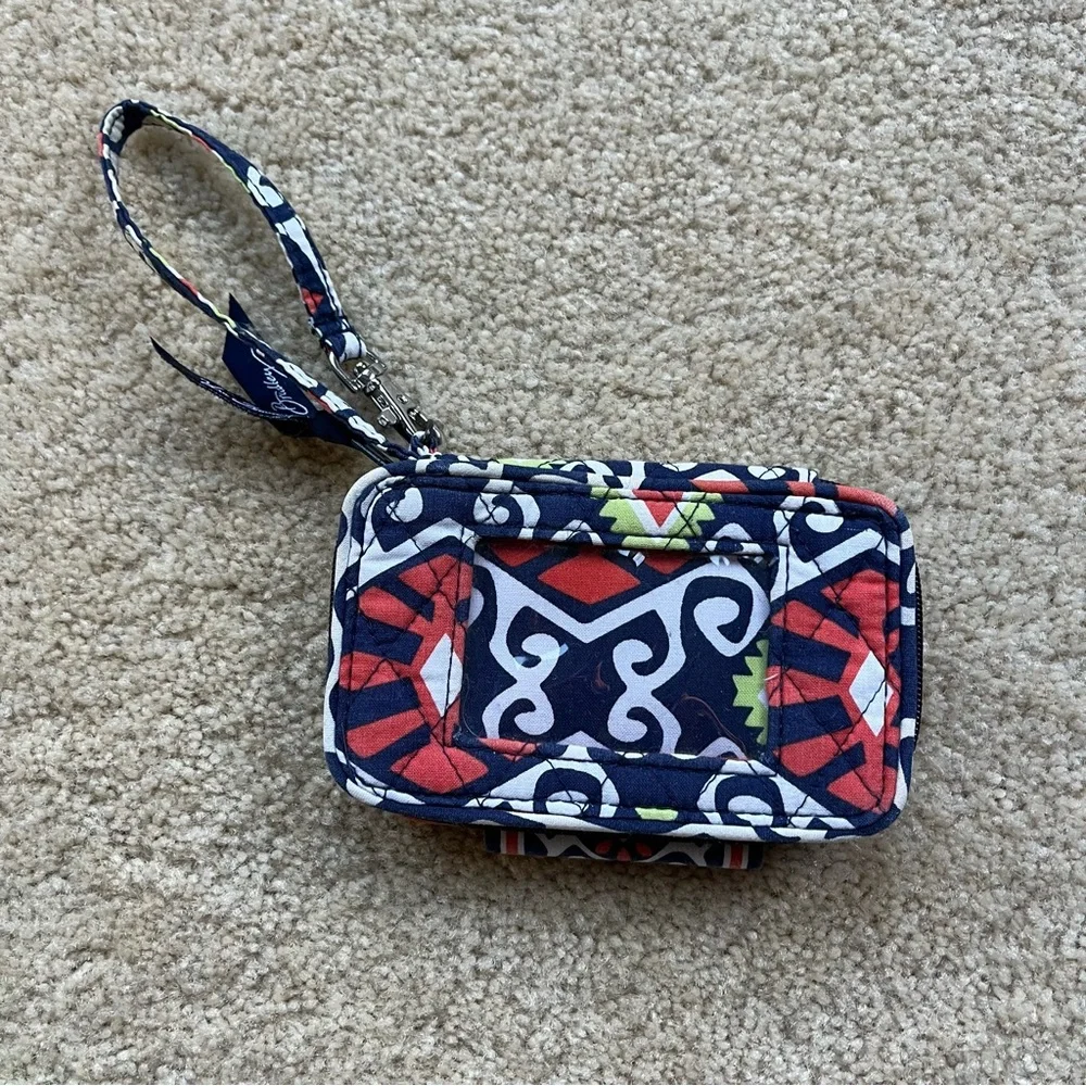 Vera Bradley Sun Valley Credit Card ID Wallet Wristlet w/ Wrist Strap - GUC - Picture 2 of 6
